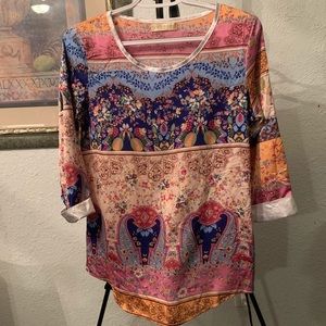 Patterned silk blouse